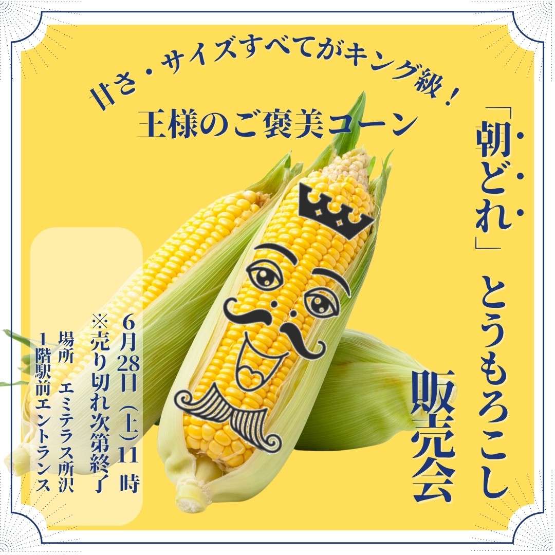 【予告】6月28日(土)「朝どれとうもろこし販売会」開催！